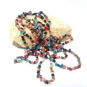 One Strand Assorted Agate Chips